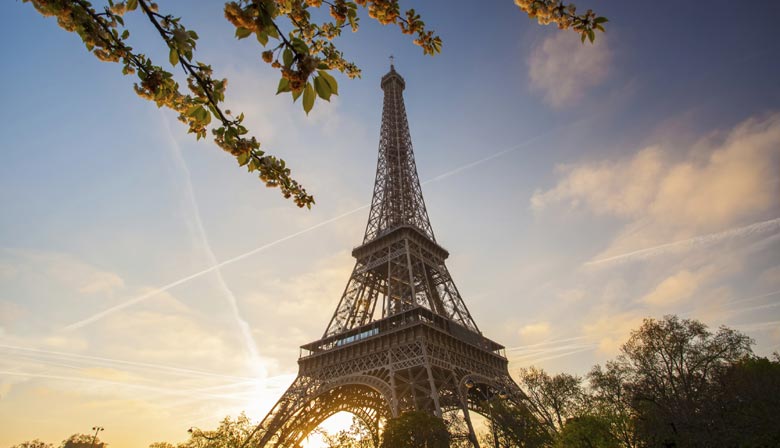 Eiffel Tower at the sunset